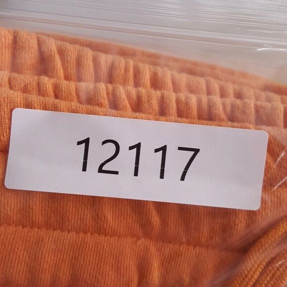 A.L.C. Sweatpants Womens XS Orange Pull On Drawstring Terry High Rise Lounge - Picture 9 of 9